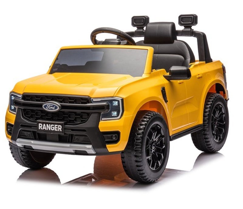 Ford Ranger Ride on Pickup 12V RC & Manual Drive – Yellow - Image 1